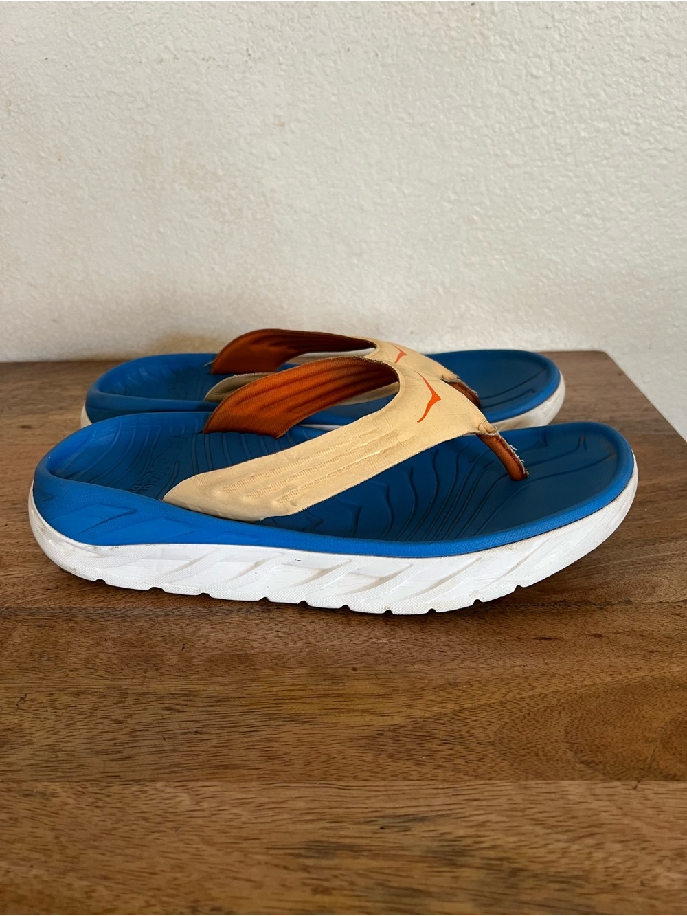 Hoka One One Ora Recovery Flip Sandals Slip On Blue Impala Coastal Sky Mens 10